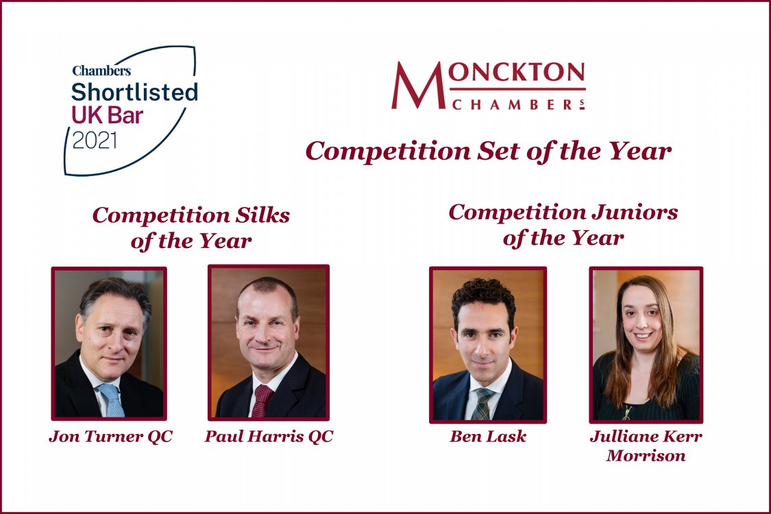 Chambers UK Bar Awards 2021 Monckton Chambers and four members in the shortlists for Chambers UK Bar Awards 2021 Monckton Chambers and four members in the shortlists for