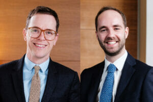 Head shots of Daniel Beard QC and Jack Williams